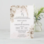 Invitation Boho pampas floral Spanish wedding  (Debout devant)