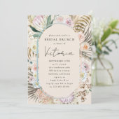 Invitation Boho Pampas Floraux Grass Brunch nuptial (Debout devant)