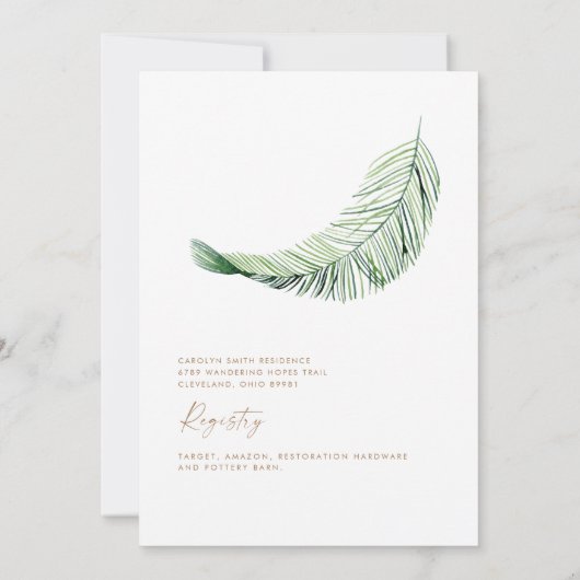Invitation Boho Pampas Gold Sage Bride (Dos)
