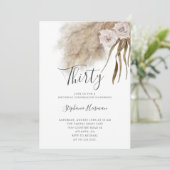 Invitation Boho Pampas Grass Adulte 30e Anniversaire (Debout devant)