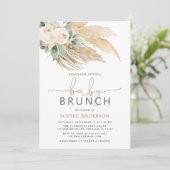 Invitation Boho Pampas Grass Baby Brunch Baby shower (Debout devant)