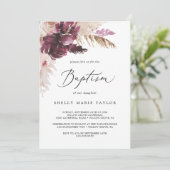 Invitation Boho Pampas Grass Baptême (Debout devant)