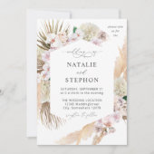 Invitation Boho Pampas Grass Beach Floral Mariage (Devant)