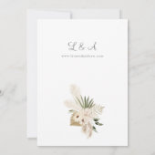 Invitation Boho Pampas Grass & Beige Floral Mariage (Dos)