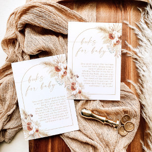 Invitation Boho Pampas Grass Beige Livres pour bébé