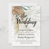 Invitation BOHO Pampas Grass Beige Vert Mariage en terre cuit (Devant)