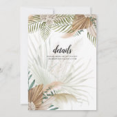 Invitation BOHO Pampas Grass Beige Vert Mariage en terre cuit (Dos)