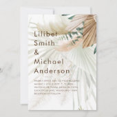 Invitation BOHO Pampas Grass Beige Vert Mariage en terre cuit (Devant)