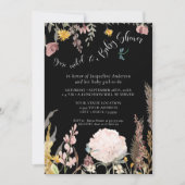 Invitation BOHO Pampas Grass Black Moody Floral Papillon (Devant)