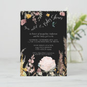 Invitation BOHO Pampas Grass Black Moody Floral Papillon (Debout devant)