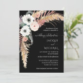 Invitation Boho Pampas Grass Blanc Blush Floral Palm Folim Fo (Debout devant)