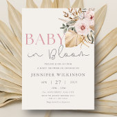 Invitation Boho Pampas Grass Blush Baby dans le Baby shower e