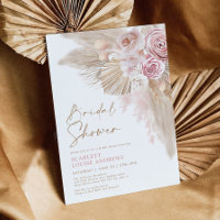 Boho Pampas Grass Blush Floral Fête des mariées
