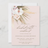 Invitation Boho Pampas Grass Blush Pink Bachelorette Week-end (Devant)