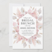 Invitation Boho Pampas Grass Bridal Brunch Élégante Invitatio (Devant)