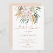 Invitation Boho Pampas Grass Bridal Shoe (Devant / Derrière)