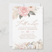 Invitation Boho Pampas Grass Citrouille Automne Fête des mari (Devant)