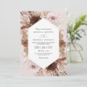 Invitation Boho Pampas Grass Dusty Floral QR Code Wedding (Debout devant)