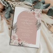 Invitation Boho Pampas Grass Dusty rose Mariage Floral