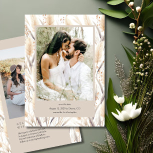 Invitation Boho Pampas Grass Enregistrer la date Annonce