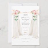 Invitation Boho Pampas Grass Et Arc De Verdure Mariage Invi (Devant)