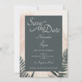 Invitation Boho Pampas Grass & Fern Wedding Enregistrer la da (Devant)