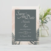 Invitation Boho Pampas Grass & Fern Wedding Enregistrer la da (Debout devant)