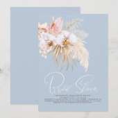 Invitation Boho Pampas Grass Fête des mariées de fleurs tropi (Devant / Derrière)