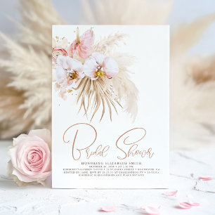 Invitation Boho Pampas Grass Fête des mariées de fleurs tropi