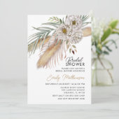 Invitation Boho Pampas Grass & Fête des mariées Florale (Debout devant)