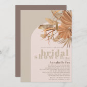 Invitation Boho Pampas Grass Fête des mariées par Mail Invita (Devant / Derrière)