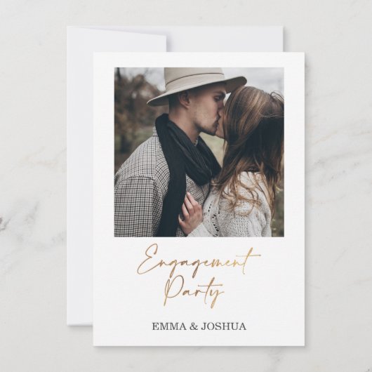 Invitation Boho Pampas Grass Fiançailles de calligraphie or (Dos)