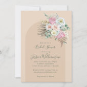 Invitation Boho Pampas Grass Fleurs Beige Arch Fête des marié (Devant)