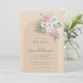 Invitation Boho Pampas Grass Fleurs Beige Baby shower Arch (Debout devant)