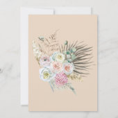 Invitation Boho Pampas Grass Fleurs Beige Baby shower Arch (Dos)