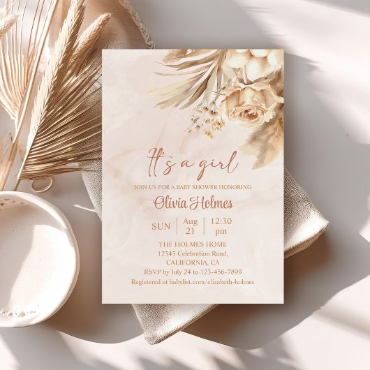 Invitation Boho Pampas Grass Floral C'est un Baby shower de f