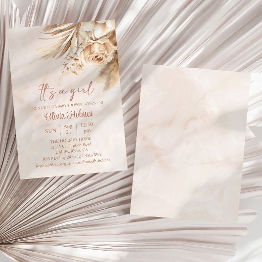 Invitation Boho Pampas Grass Floral C'est un Baby shower de f