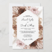 Invitation Boho Pampas Grass Floral QR Code RSVP Mariage (Devant)