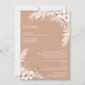 Invitation Boho Pampas Grass Floral Tout en un Mariage (Dos)