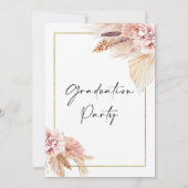 Invitation Boho Pampas Grass Frame de Graduation (Dos)
