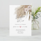 Invitation Boho Pampas Grass Girl 1er anniversaire fête (Debout devant)