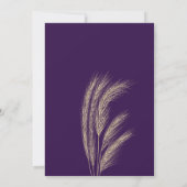Invitation Boho pampas grass gold glitter purple wedding (Dos)