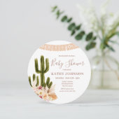 Invitation Boho Pampas Grass Mariage Cactus Floral (Debout devant)