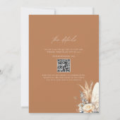 Invitation Boho Pampas Grass Mariage Floral QR Code (Dos)