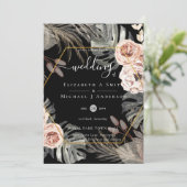 Invitation BOHO PAMPAS GRASS Mariage TROPICAL (Debout devant)