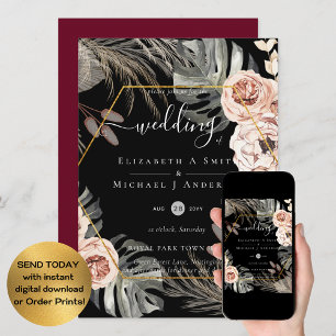 Invitation BOHO PAMPAS GRASS Mariage TROPICAL