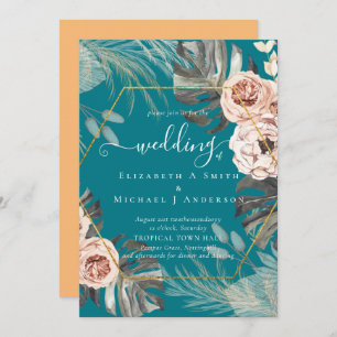 Invitation BOHO PAMPAS GRASS Mariage TROPICAL