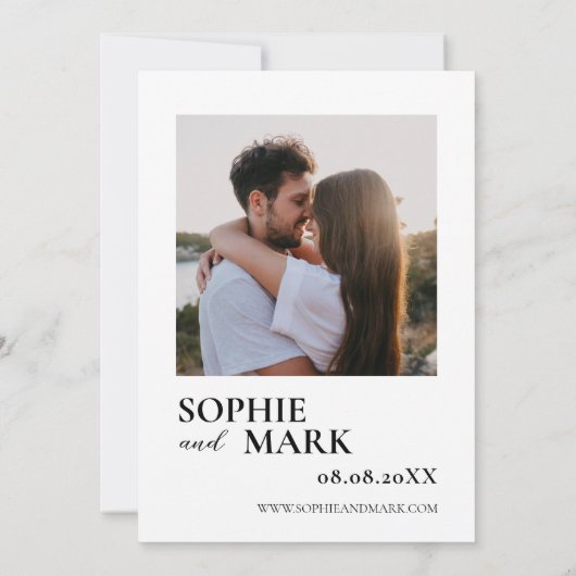 Invitation Boho Pampas Grass Minimalist With Photo (Dos)