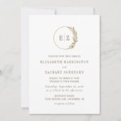 Invitation Boho Pampas Grass Monogramme Wreath Mariage beige (Devant)