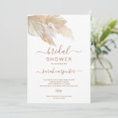 Invitation Boho Pampas Grass nuptiale de douche (Debout devant)